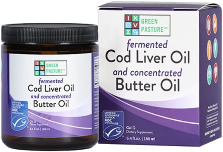 Green Pasture Butter Oil/Fermented Cod Liver Oil Blended Gel - 6.4 oz.- Unflavored