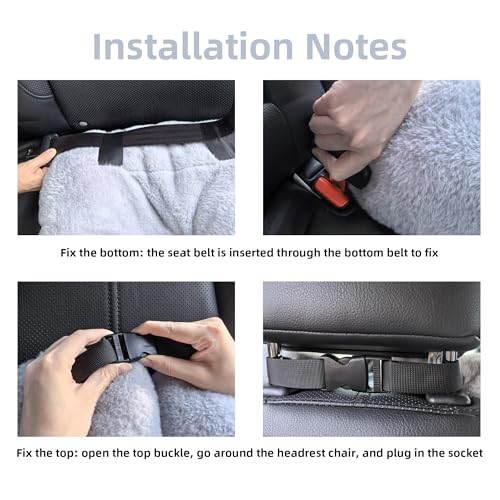 Car Travel Pillow for Adults Kids, Comfortable Sleeping Pillow for Road Trips, Soft Support Cushion for Head and Body in Back Seat, Sleep Aid for Long Car Journeys, Gray by Elantrip - Used condition - Image 7