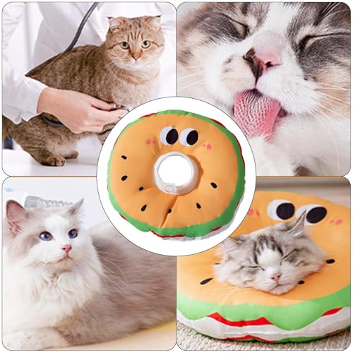 Coleira de cone para gato macia, coleira de recuperação de gato - Almofada ajustável para pescoço de