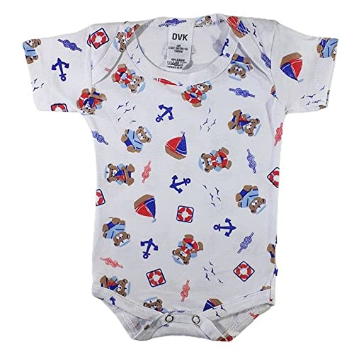 Kit Body Bebe Menino Manga Curta Kit 4 Peças Malha 100% Algodão - M