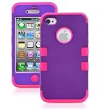 Armor Impact Defender Hybrid Double Case for Iphone 4 & 4s - Grape Pink - In Package