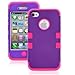 Armor Impact Defender Hybrid Double Case for Iphone 4 & 4s - Grape Pink - In Package