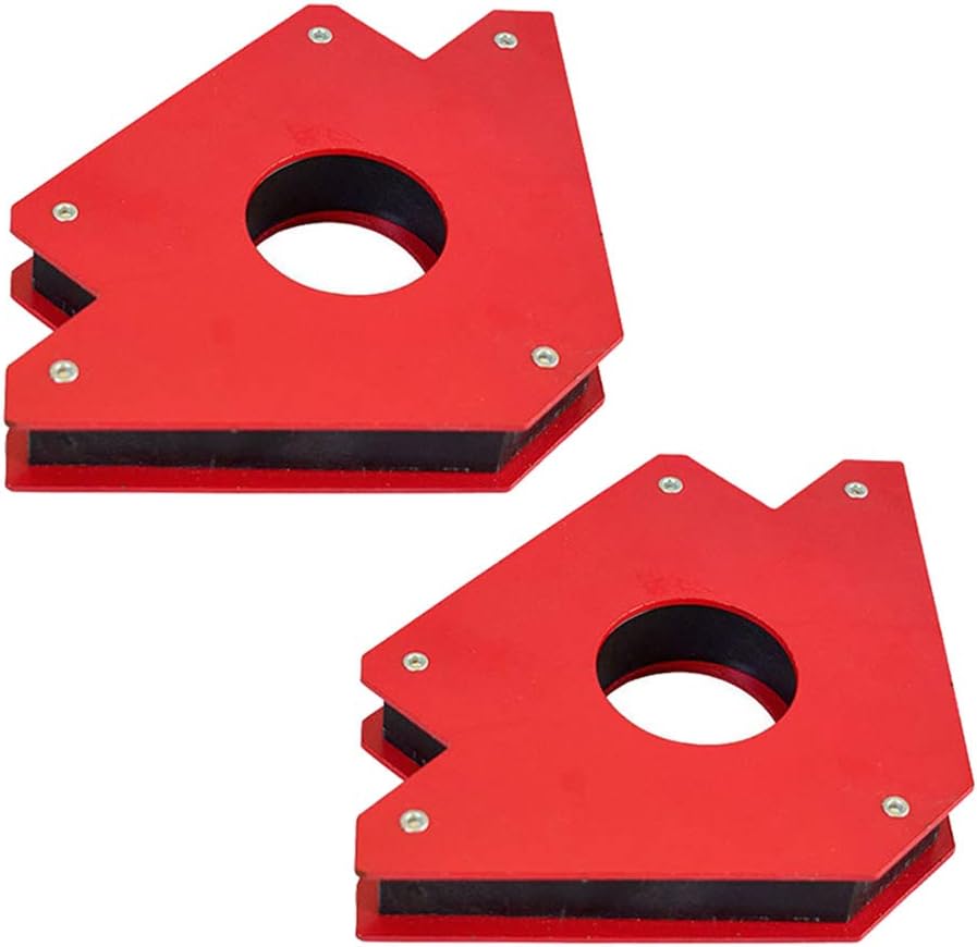 2-Pack Magnets Welder Arrow Shape Arc Tig Mig Welding Magnet Holder 45° 90° 135° Fixed Angle Tool, Strong Hand Soldering Tools Corner Magnet Clamp with Grip Hole (75LB)