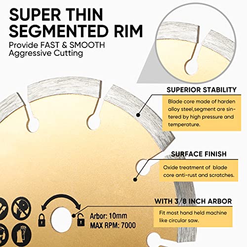 Jiayoubao 4 Pack 4-1/2 Inch Compact Circular Saw Blades Set With 3/8" Arbor Tct/Hss/Diamond Saw Blade For Angle Grinder Wood Plastic Sheet Metal Tile Fast Cutting #TOP1