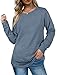 Dofaoo Winter Clothing for Women Long Sleeve Tops Crewneck Sweatshirt Fall Fashion Shirts for Leggings Oversized Blue XL
