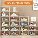 3 Pack Clear Acrylic Sneaker Shoe Display Case,Shoe Storage Boxes Stackable,Acrylic Boxes for Shoes Display with Lid,Boot Storage Organizer for Tall Boot,Purse Handbag Organizer for Closet - Image 5