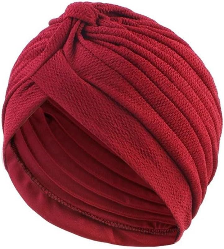 Womens Solid Color Knot Hijab Turban Bonnet African Head Wraps Nigeria Wedding Party Headpiece Muslim Under Scarf Caps