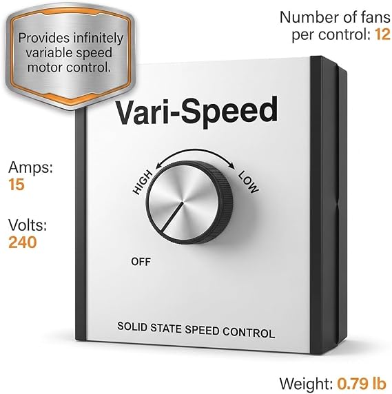FarmTek Manual Ceiling Fan Speed Controller, (240 Volts, 15 Amps)