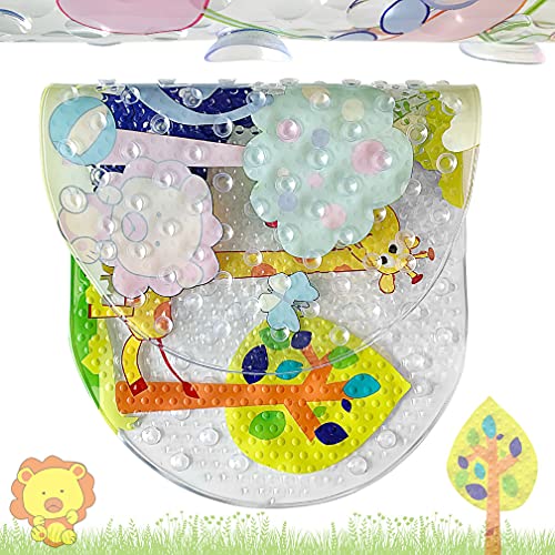 PTAPIPI Tapis de Bain pour Tapis de Douche, 39 cm x 69 cm Tapis de Douche antidérapants avec ventouses, Tapis de Baignoire Lavable en Machine pour Salle de Bain (Forest Zoo) – vue 8