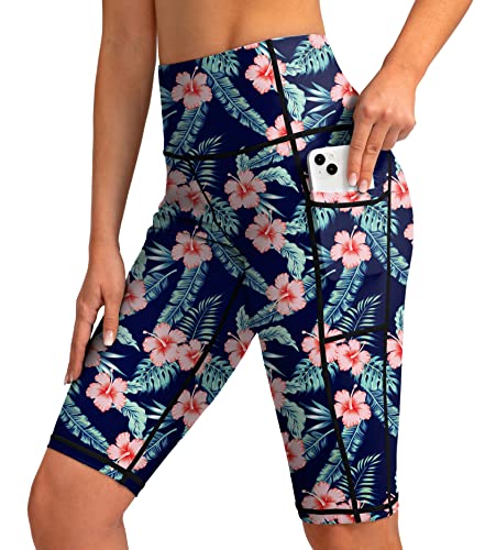 SANTINY 8''/12'' Swim Shorts Women with Pockets High Waisted Swim Bottoms