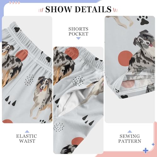 ZZKKO Australian Shepherd Dog Pattern Boys Pants for Kids Jogger Pants with Pockets S-XL4