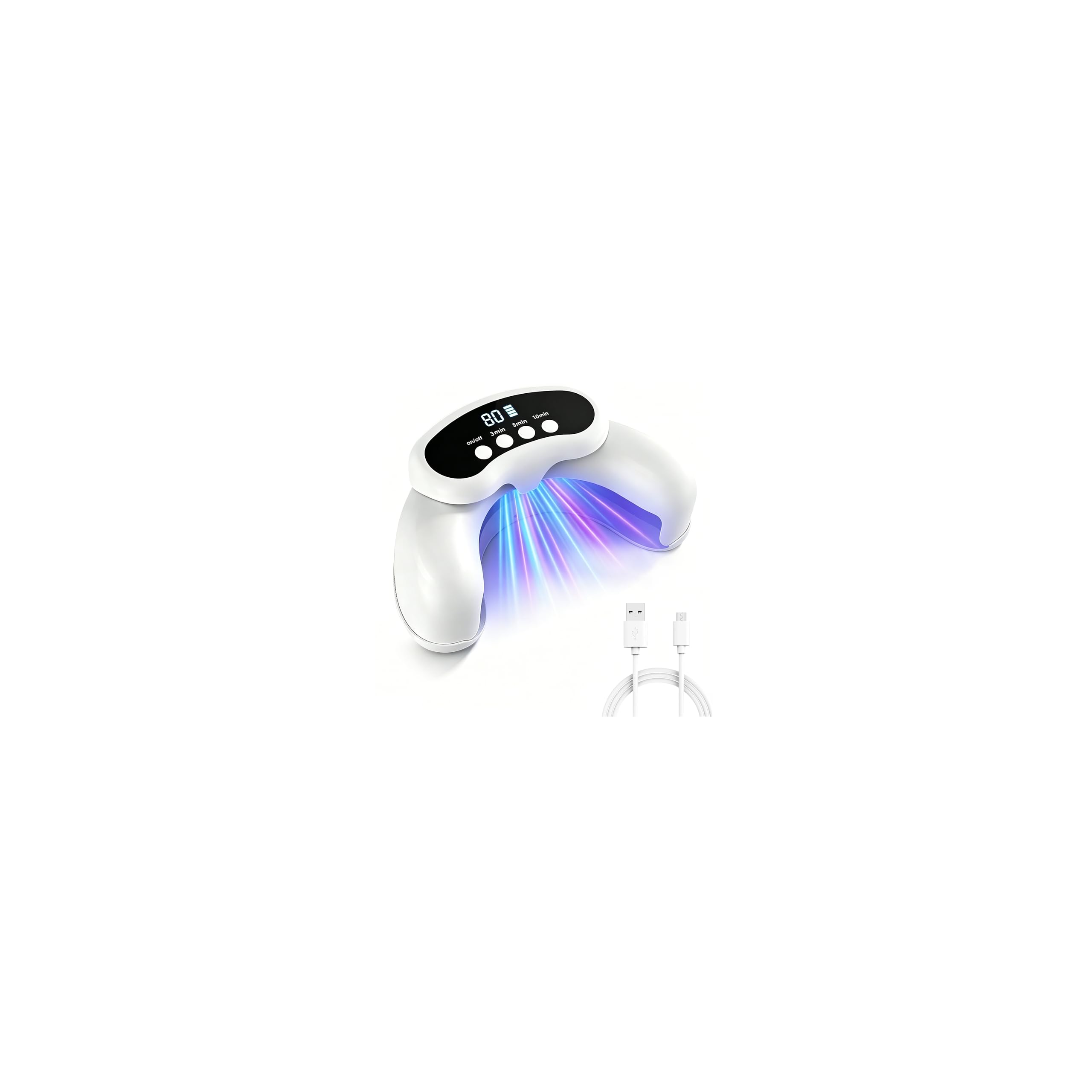 Laser Mycose Ongle Pied - Appareil Mycose Ongle Pied avec Laser Ongle à Doubles Longueurs d’Onde et Affichage de l’Heure pour le Traitement d’Appoint de la Mycose Ongles des Pieds, Blanc