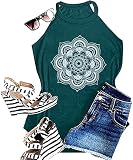 Mandala Tank Tops Lotus Flower Graphic Tshirt Women Boho Vest Sleeveless Shirt Summer Bohemian Style