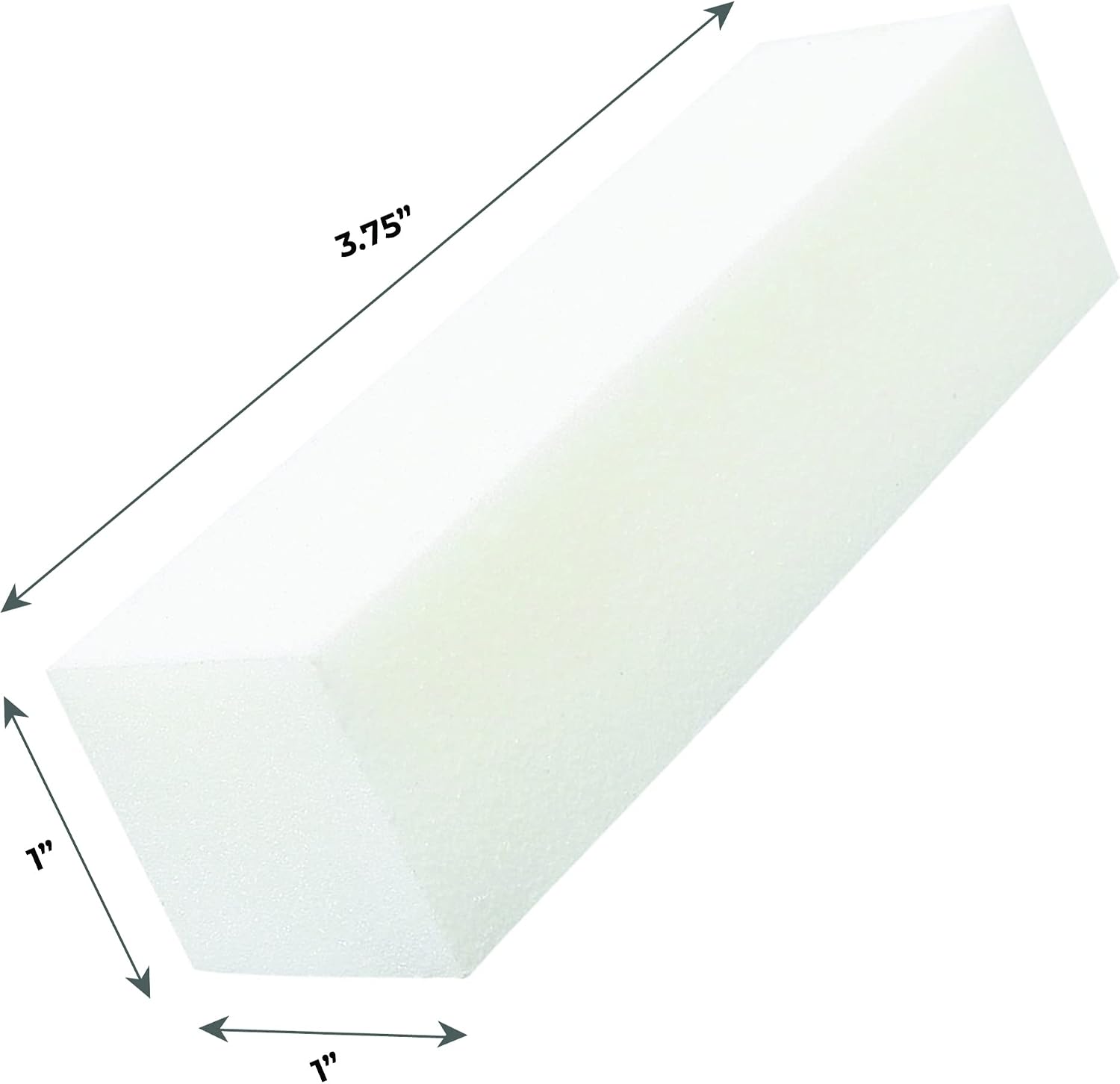 ForPro Professional Collection Super White Buffing Block, 120 Grit, Four-Sided Manicure and Pedicure Nail Buffer, 3.75” L x 1” W x 1” H, 20-Count