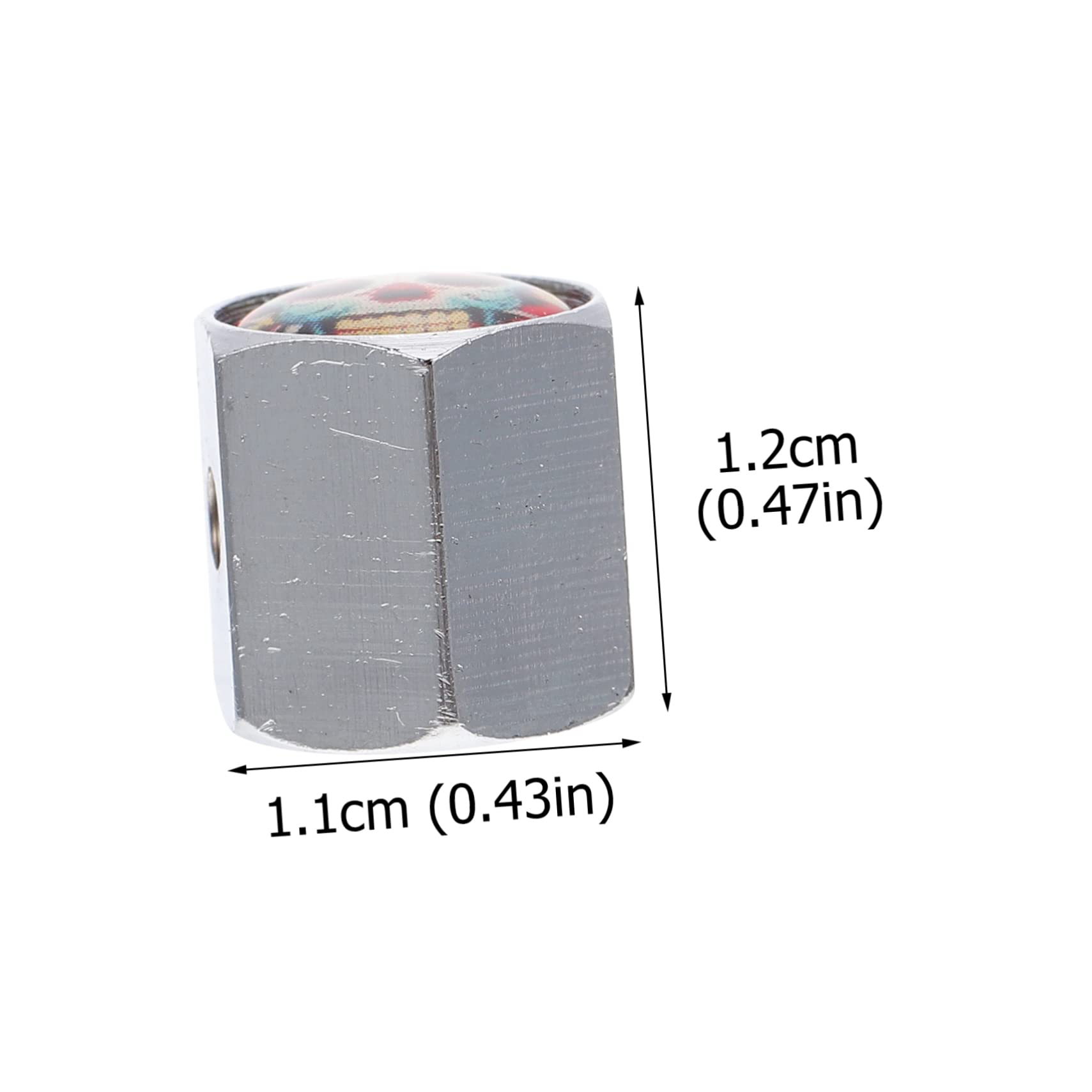 HONMEET 1 Set Durable Copper Tire Valve Caps Easy Installation Fit for Cars and Bikes Prevent Air Leakage Stylish Skull Design with Floral Details