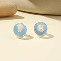 Vista 103 de Natural Stone Stud Earrings for Women 8mm Sterling Silver Genuine Gemstone Earrings Handmade Sterling Silver Crystal Stud Earrings for Women