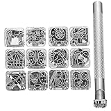 Outils de poinçonnage pour cuir DIY - faciles à presser dans le cuir, à utiliser avec la poignée pour graver des motifs sur le cuir, équipement d'artisanat du cuir