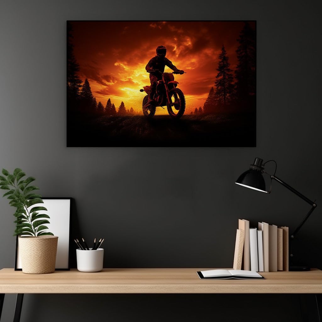 Canvas for Living room. Sunset Ride into Adventure: Embracing the Thrill of Off-Road Freedom, 27 x 18 inch Canvas Wall Art - Contemporary Masterpieces - Modern Home Decor