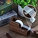 Buqoo Walnut Wood Tape Dispenser with Built-in Pen Holder – All-in-One Desk Organizer for Office/Home School