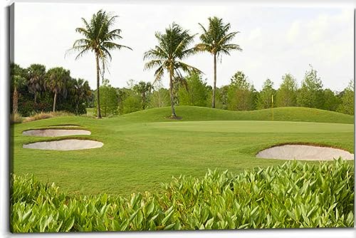 Florida State Golf Course Palm Tree Canvas Wall Art