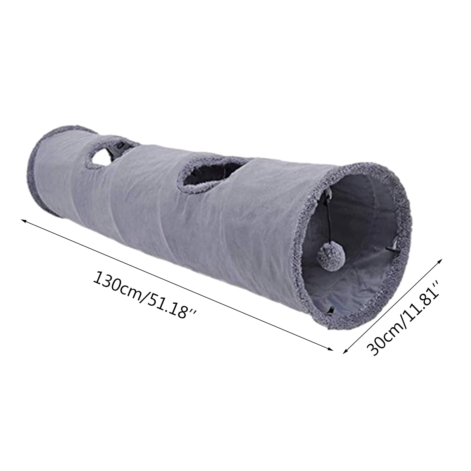 Tubo de túnel plegable para gatos con agujeros de mirada para aliviar el aburrimiento para interiores para C