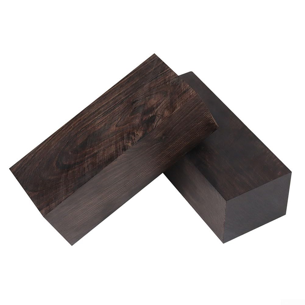 Lot de 2 blocs de bois d'ébène, bois d'ébène vierge, pour loisirs créatifs, poignée en matériau de sculpture, instruments de musique