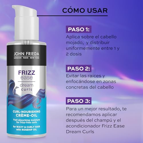 JOHN FRIEDA - Frizz Ease Dream Curls 100 ml, Aceite en Crema para Definir Rizos, Incoloro, Hidrata y Nutre para Rizos Perfectos, Sanos y Definidos, Suaviza y Da Brillo - imagen 6