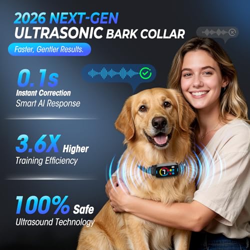 Ultrasonic Bark Collar for Large Medium Small Dogs, Humane No Bark Collar with Beep & Vibration, Smart Barking Collar with 7 Adjustable Sensitivity Levels, Rechargeable Bark Collar for Dogs,Waterproof - Image 3