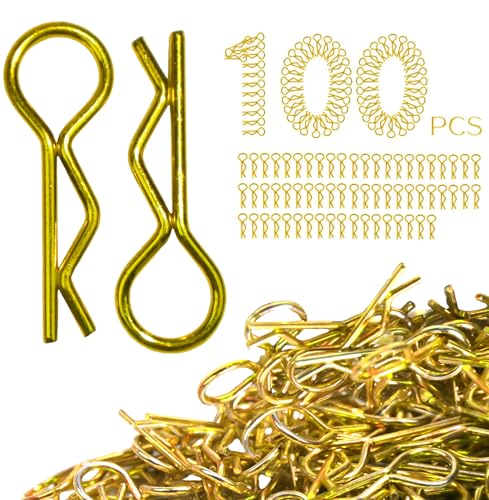 100pcs Universal RC Body Clips Pins - Compatible with Traxxas, Arrma, Redcat, Axial, HPI, HSP, Exceed, Himoto, Losi, RC4WD, Tamiya, Fits 1/8, 1/10, 1/12 Scale RC Cars, Trucks, Crawlers, Buggies