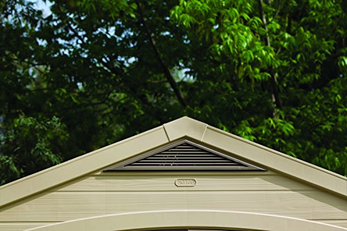 Keter Factor 8X6 Large Resin Outdoor Storage Shed For Patio Furniture, Lawn Mower, Garden Accessories Yard Tools, And Pool Toys, Taupe #TOP3