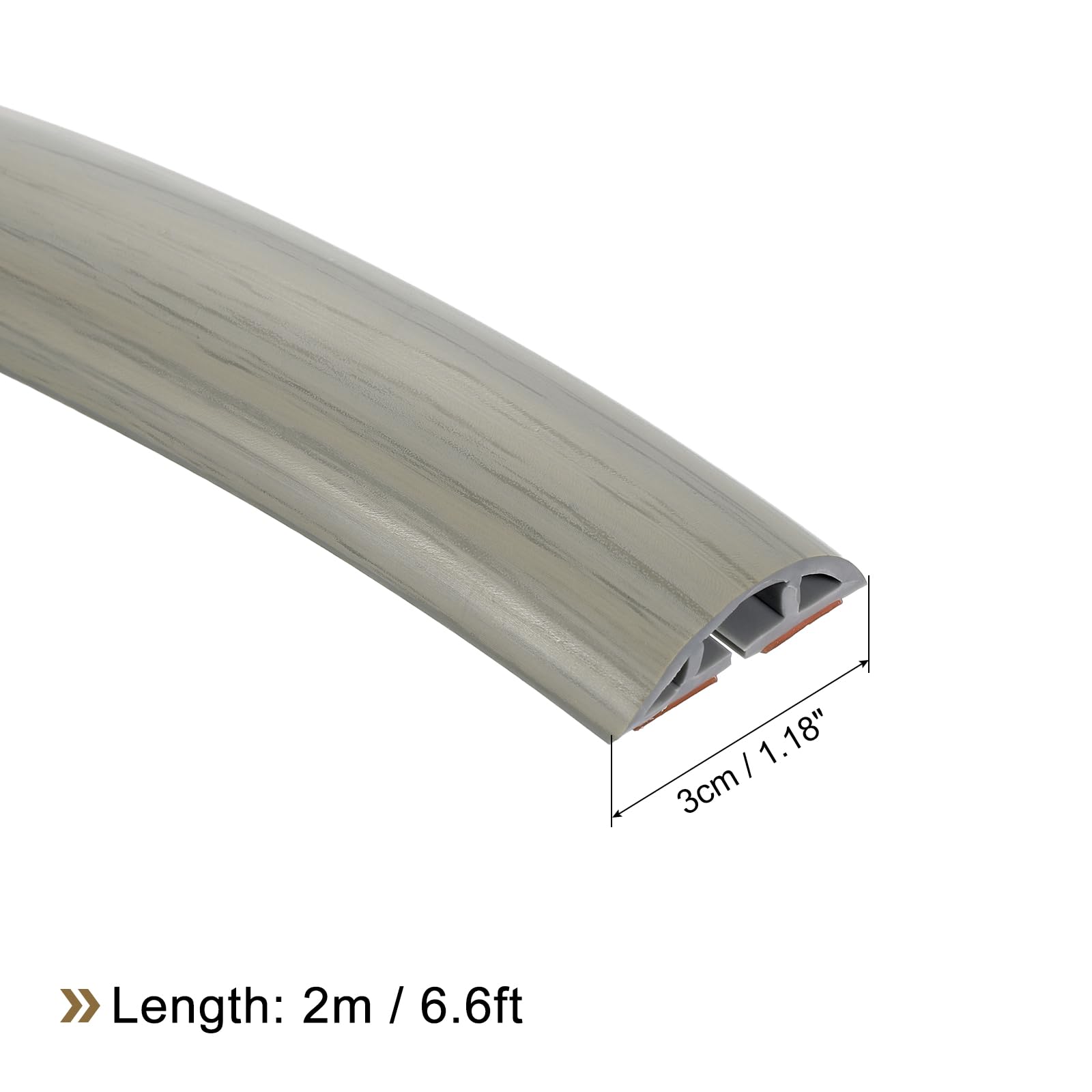 uxcell D30 6.6ft Floor Cord Cover, PVC Cord Cover Floor, Wire Cover for Extension Cords Protect Wires & Prevent Cable Trips - Image 2