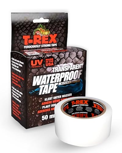 T-Rex – Waterproof Transparentes Klebeband 50mm x 1,5m – Selbstklebendes Reparaturband für Pools, Outdoor, Risse & Lecke – Pool flicken Unterwasser – UV- & hitzeresistent – Flexibel & extrem stark