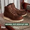 Chippewa Men's 6-Inch Leather Lace-Up Work Boots - Waterproof Wedge with Wide Toe Box - Soft Toe Design - Wide Fit Boots for Men - Lace-Up Closure for a Secure Fit - Rubber Outsole