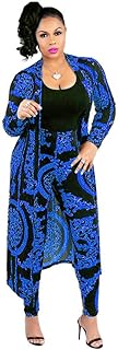 Women 2 Piece Outfits Floral Long Sleeves Open Front Cardigan Cover up with Leggings High Waist Long Pants Set