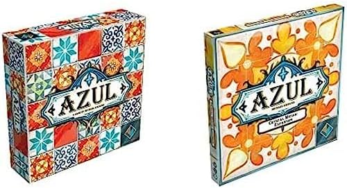 Azul and Azul Crystal Mosaic Board Game Bundle, Includes Azul Base Game and Azul Crystal Mosaic Expansion, Mosaic Tile Placement Strategy Game for Adults and Kids, Made by Next Move Games