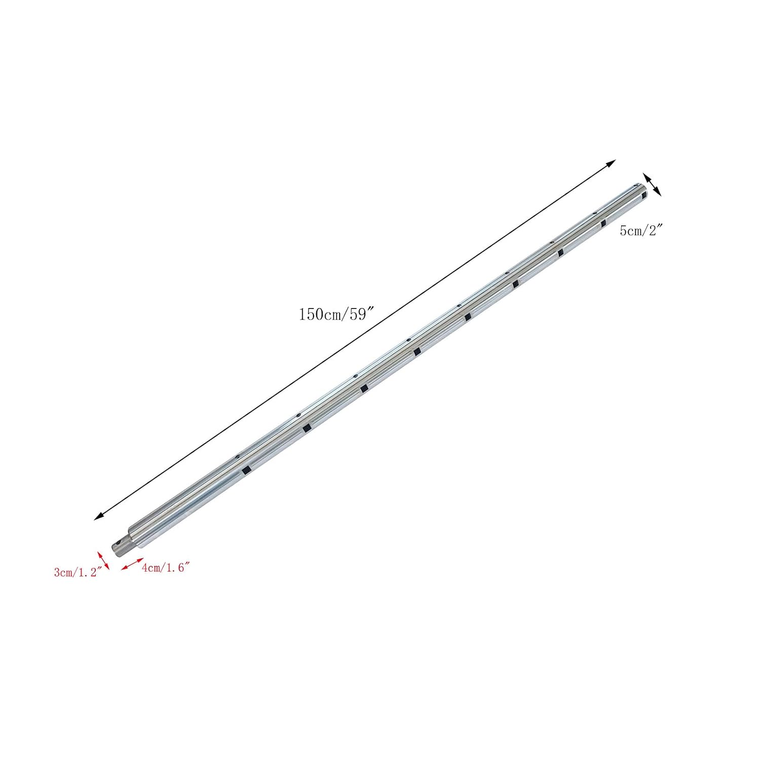 Boring Bar for Portable Line Boring Machine 1.97x59inch/50x1500mm Line Bore Bar of Hole Drilling Machine T-50 Model