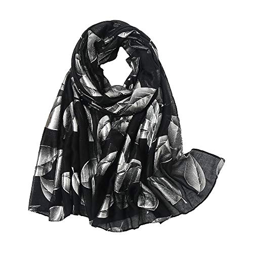 KAVINGKALY Sciarpa stampata a foglie per donna