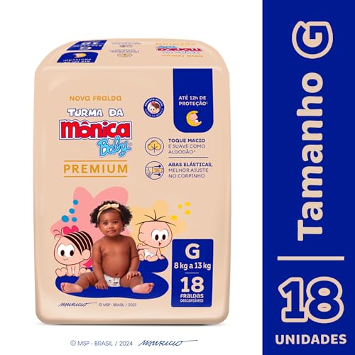 Turma da Mônica Baby Premium Jumbo G 18 Unidades