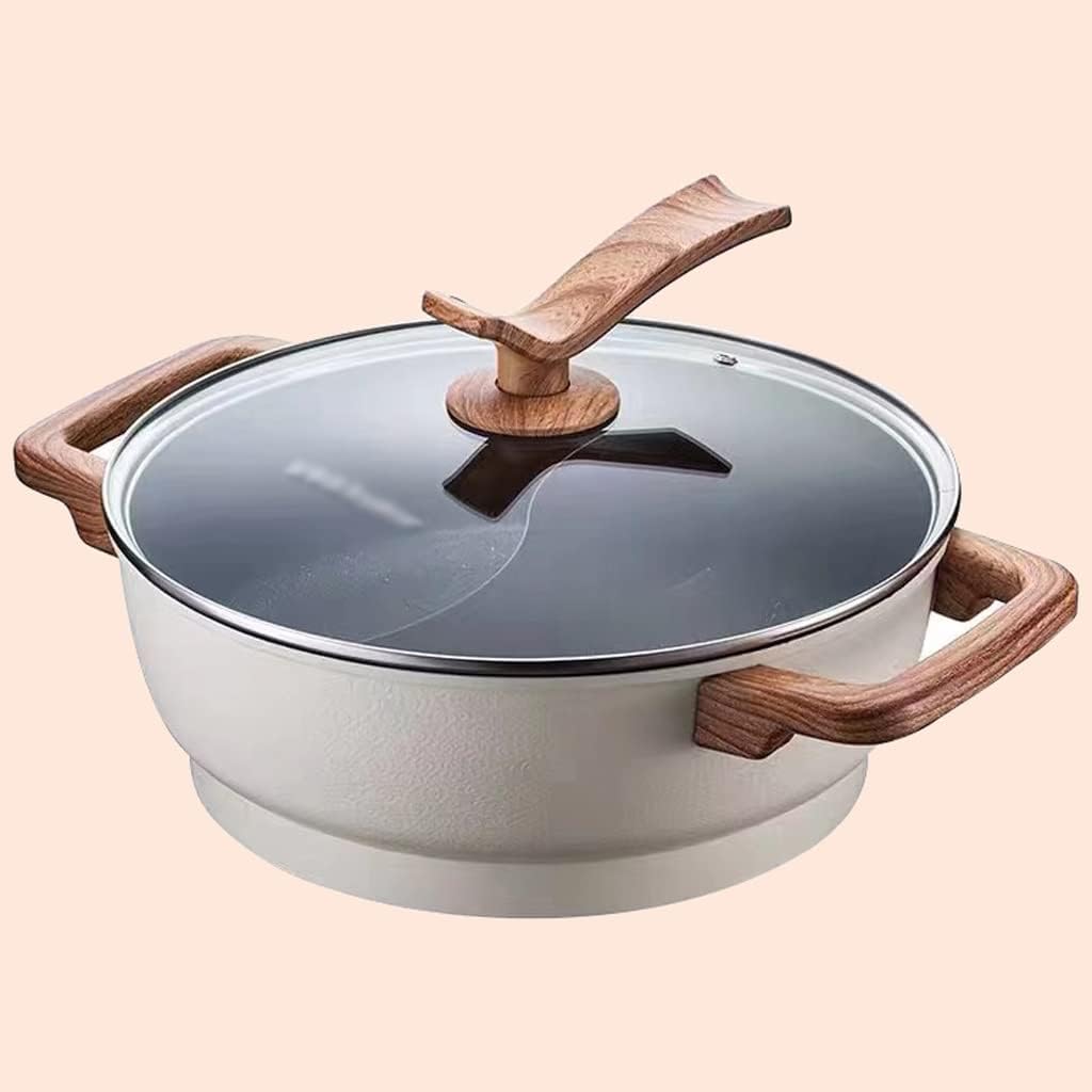 JSEIAJB Multifunction Induction Cooker Mandarin Hot Pot Non-stick Electric Hotpot Shabu Soup Fondue Cooking