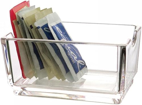 Miniatura 2 de Sizikato 2pcs Clear Acrylic Sugar Packet Holder Square Tea Bag Bowl, 4.3 Pulgadas