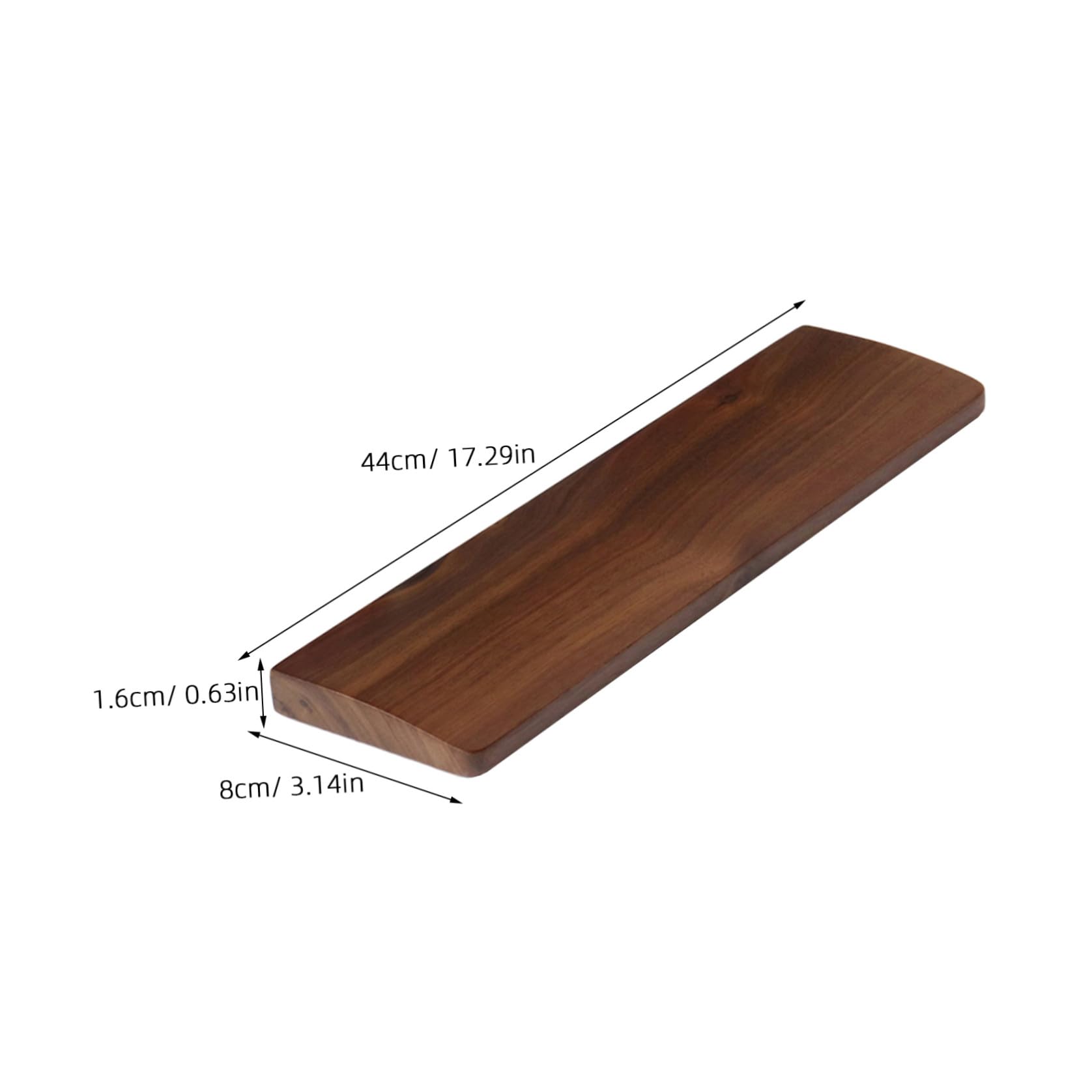 STOBAZA Handgelenkauflage aus Walnuss Holz für Tastatur und Laptop Ergonomisch Gestaltet Natürliche Holzstruktur 440x80mm Lindert Schmerzen Beim Tippen