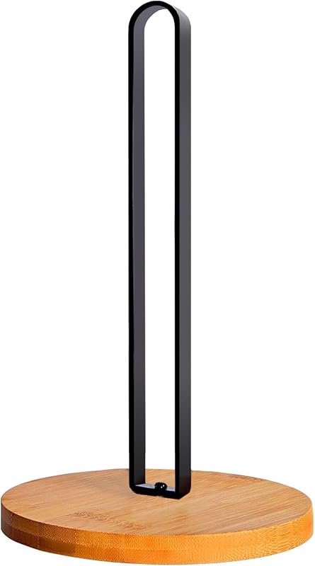 TONLEA Wooden Paper Towel Holder Countertop, Kitchen-Towel-Holder FreeStanding with Non-Slip Base for Bathroom