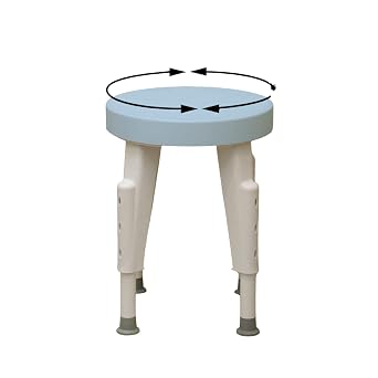 SP Ableware 727152100 Rotating Shower Stool, Adjustable Legs