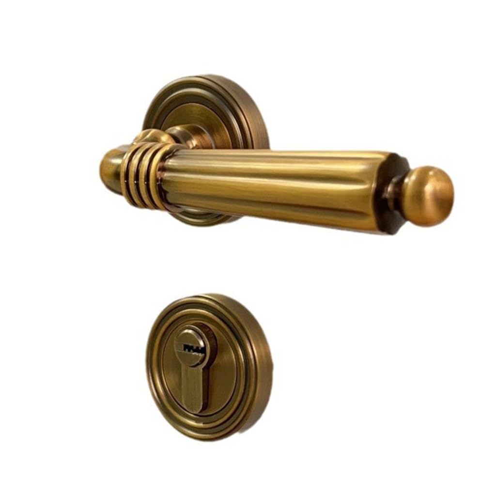 MOBYGKFY Indoor Bedroom Mute Magnetic Room Door Household Vintage Split Lock