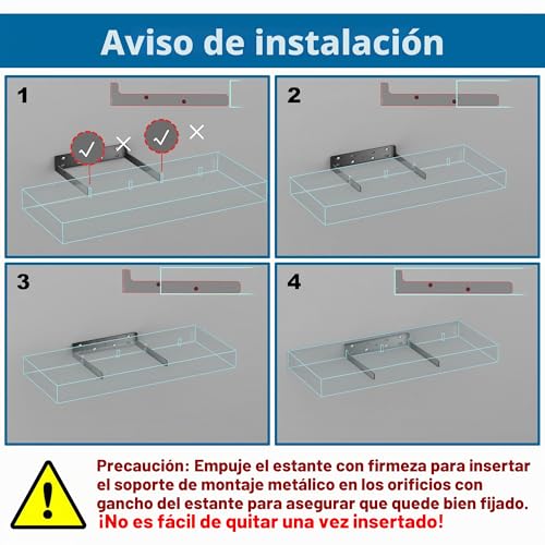 Miniatura 5 de Bontec Estantes De Pared, Paquete De 2 Balda De Pared De Baño Resistentes De 16 Pulgadas, Fácil De Instalar, Diseño Minimalista, Soporta 10kg Cada Uno, Blanco