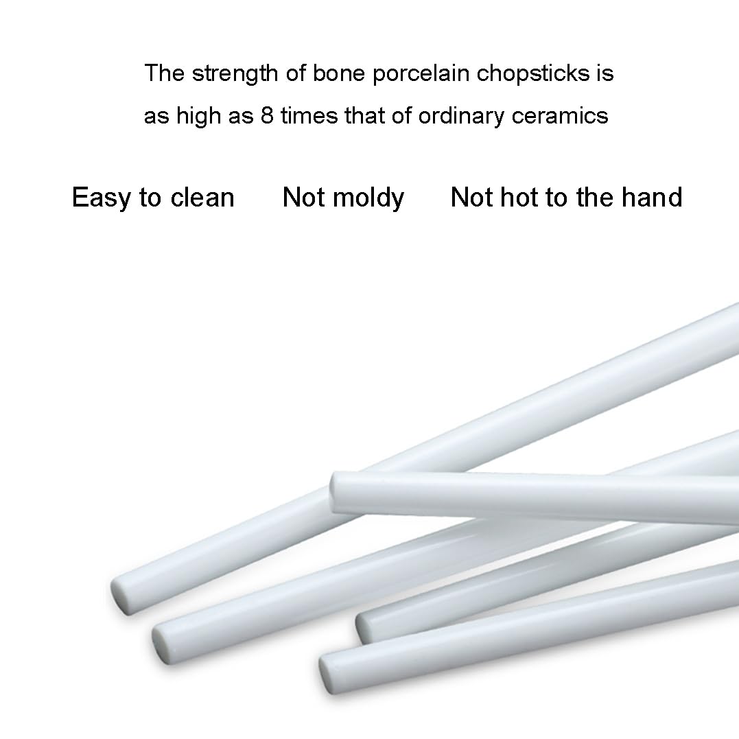 ZHOUXIAO Chopsticks De Porcelana Blanca, Juego De Regalos Reutilizables con Estuche, Palillos De Cerámica De Porcelana De Huesos, Palitos Chinos Coreanos Palitos 4Pairs