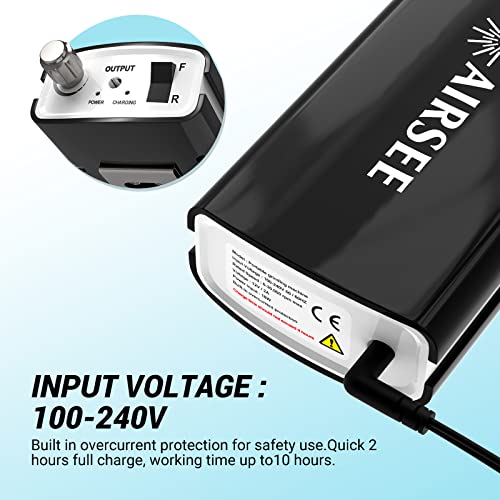 AIRSEE Professional Rechargeable 30000 RPM Nail Drill Machine Portable Efile Electric Nail File Wireless Manicure Pedicure Set Acrylic Gel Nail Grinder Tools with 6 Bits and Sanding Bands E6 Black - Thumbnail 5