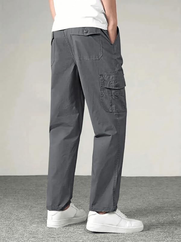 Image of Men's Cotton Cargo Pants | Stylish Multi-Pocket Casual Look-
