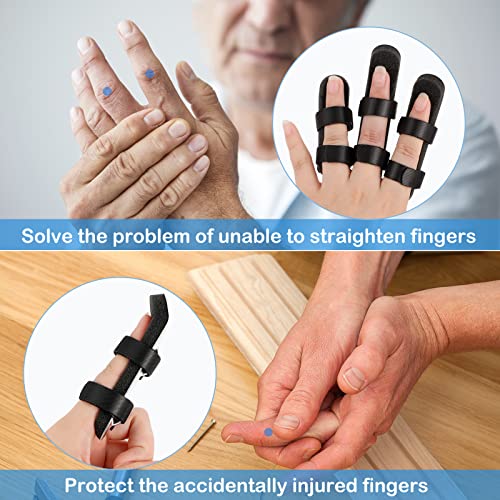 6 Pieces Finger Splint Metal Finger Support Finger Knuckle Immobilization With Soft Foam Inner Band And Protective Vent For Adults And Children, 2 Styles (Black) #TOP1