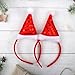 Christmas Headbands Santa Glitter Red Hat Headband Xmas Party Supplies Hair Hoop Clause Classic Cap for Adults Holiday Party Hair Accessories 2Pcs